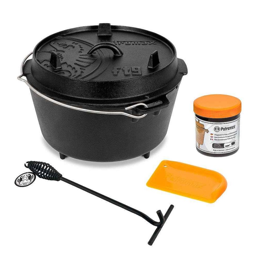 Petromax Fire Pot Ft9 Starter Set - Juego De Horno Holandes De 9 Litros | Horno Holandes/Ollas De Fuego